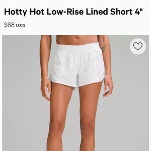 Lululemon Hotty Hot Shorts size 10 4 inch inseam